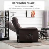 HOMCOM Power Lift Recliner Chair for Elderly, Easy Assembly, Fabric Lift Chair for Adults, Recliner Sofa with Remote Control, Side Pockets for Living Room, Brown HOMCOM
