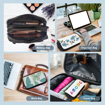 8Pcs Sublimation Makeup Bag Blanks,Sublimation Makeup Bags Bulk Travel Toiletry Bag Cosmetic Bags For Women Heat Transfer Removable Sublimation Bags with Zipper Cosmetic Make Up Bag for DIY Craft