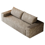 RENDGO 63" Cloud Loveseat Sofa Couch,No Assembly Required 2 Seater Foam Floor Boneless Couches,Modern Apartment Deep Seat Sofas with Corduroy Fabric,Small Love Seat,Camel RENDGO