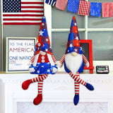 2Pcs 4th of July Patriotic Gnomes Plush Decorations - Mr & Mrs Handmade Swedish Tomte Gnomes Ornaments for Patriotic Party Table Decor- Fourth of July Party Home Mantle Fireplace Decor Partyprops