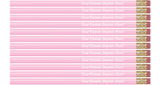 Express Pencils™ Personalized Pencils - Round - Custom Imprinted with name or message - Made in Usa - Customizable -12 piece pkg (Pastel Pink) Express Pencils