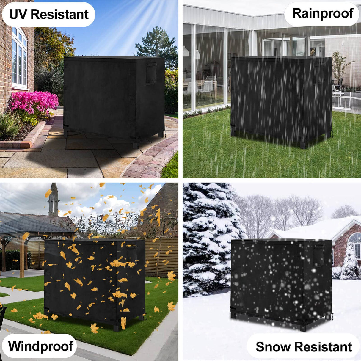 OutdoorLines Outdoor Firewood Rack Cover, Waterproof Wood Rack Covers, Firewood Log Storage Covering for Patio Logs Holder, 8FT Wood Holder Cover, Black, 420D Oxford Fabric (Only Cover, No Rack) OutdoorLines