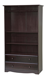 Palace Imports 100% Solid Wood Smart Wardrobe/Armoire/Closet, Java Color, 40" W x 72" H x 21" D, 1 Clothing Rods, 1 Lock, 2 Drawers Included Palace Imports
