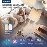 Amico Ceiling Fans with Lights, 30 inch Low Profile Ceiling Fan with Light and Remote Control, Flush Mount, Reversible, 3CCT, Dimmable, Noiseless, White Ceiling Fan for Bedroom, Indoor/Outdoor Use Amico