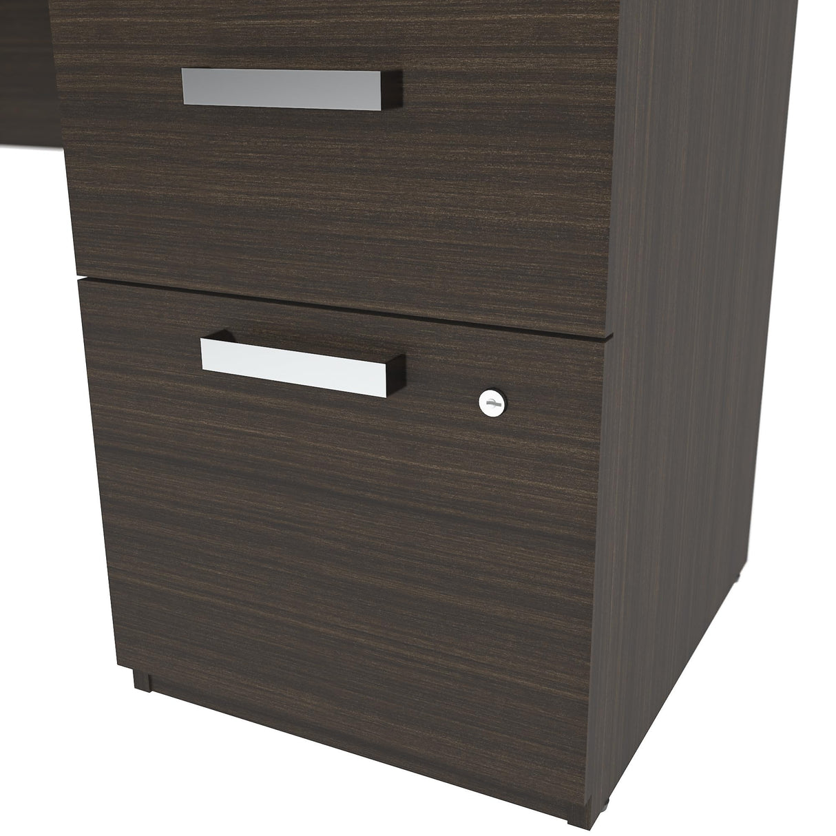 Bestar, Ridgeley Collection, 3-Piece Set Including a U-Shaped Desk with Hutch, a Lateral File Cabinet, and a Bookcase Bestar