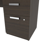 Bestar, Ridgeley Collection, 3-Piece Set Including a U-Shaped Desk with Hutch, a Lateral File Cabinet, and a Bookcase Bestar