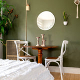 Mela Artisans Whitewash Wood Candle Holders for Pillar Candles Set of 3 | Willow Decor Style for Mantles | White Mango Wood Farmhouse Candle Holders | Rustic Wooden Candleholder | Sized 6", 9" and 12" Mela Artisans