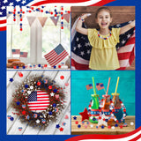 200 Pieces 4th of July Wood Beads Patriotic Independence Day Wooden Beads America Flag Stars Spacer Beads Blue White Red Beads for Craft DIY Garland Memorial Day Tiered Tray Decor Waydress