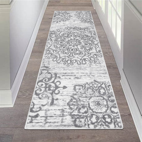 HEBE Hallway Runner Rug 2'x6' Washable Vintage Distressed Area Rugs Non Slip Laundry Rug Runner Boho Floor Carpet Runners for Hallways Entryway Laundry Room Kitchen Bathroom HEBE RUGS