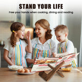 Cookbook Stand Holder Display Wooden: Rustic Wood Design - Adjustable Multifunctional Display Stand - Foldable Kitchen Counter Decor - Recipe Book Holder for Counter Canareen