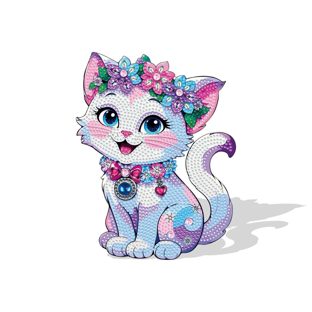 YIYIAH Diamond Art Cat Decor Statues Desk Placement Ornament - 5D Cartoon Diamond Painting Kits for Beginners - DIY Diamond Art Kit Full Round Drill Big Gem Art Cat Gifts for Women YIYIAH