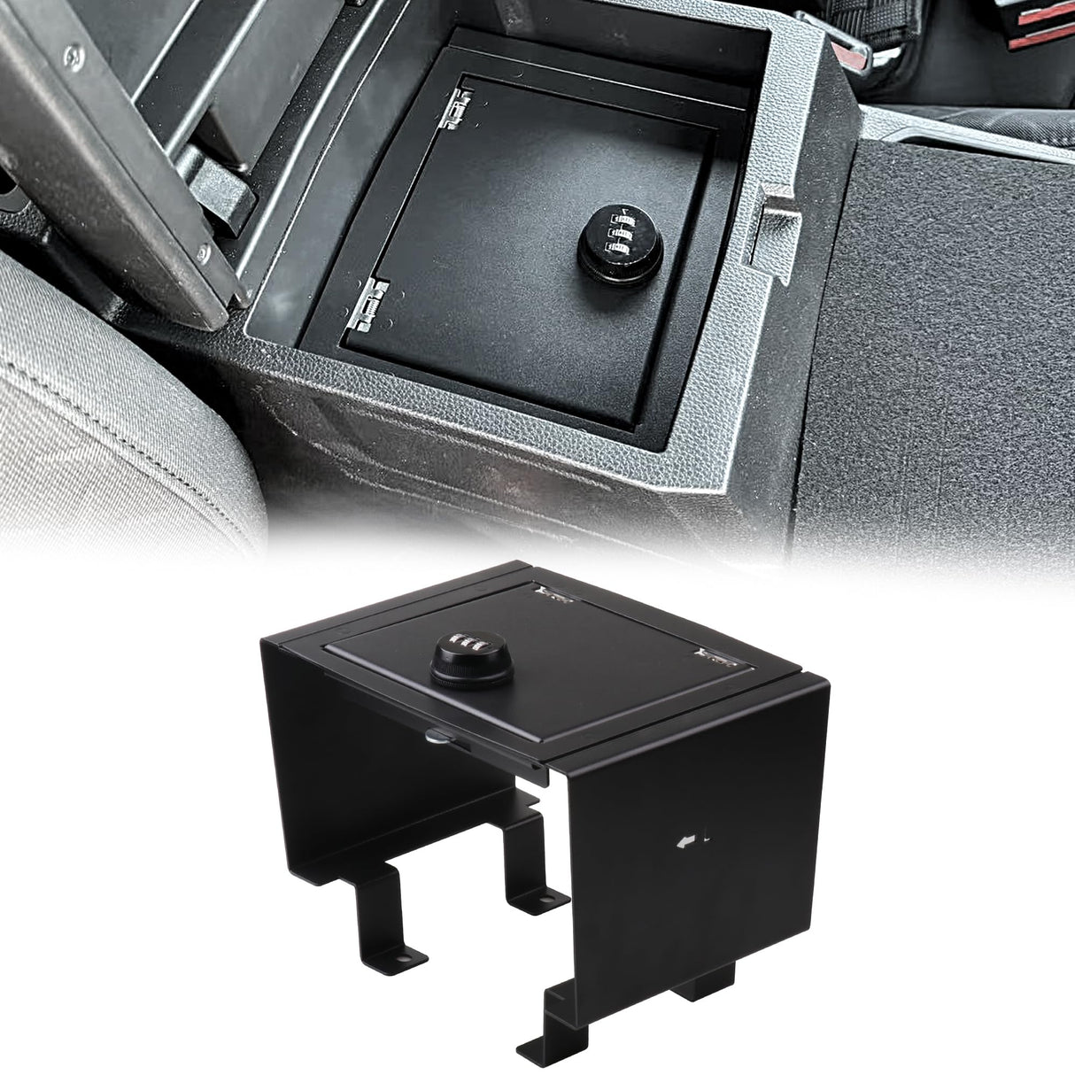 West-xingzhe Center Console Lock Safe Box Compatible with Toyota Tacoma 2024 2025+ Accessories Center Console Gun Safe High Security Armrest Lock Box with 3 Digit Combination Lock with Key West-xingzhe