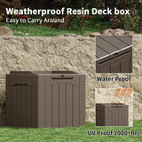 Greesum 31 Gallon Resin Deck Box Large Outdoor Storage for Patio Furniture, Garden Tools, Pool Supplies, Weatherproof and UV Resistant, Lockable, Dark Black Greesum