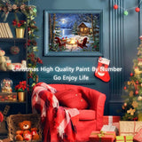 xackcme Lake Paint by Numbers for Adults, Winter Scenery Paint by Number on Canvas Without Frame, DIY Snow Landscape Oil Painting for Gift Home Wall Decor (16x20 inch) xackcme