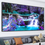 YALKIN Square 5D Diamond Painting Kits for Adults, Waterfall Large Diamond Art Kits Full Drill Diamond Painting Kit for Adult Beginners, DIY Crystal Picture Art for Home Wall Decor 40x70CM/15.8x27.6in YALKIN