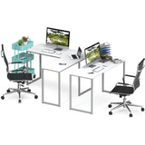 SHW 48-Inch Mission L-Shaped Home Computer Desk, White SHW