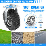 8 Inch Pneumatic Caster Wheels Set of 4 (2 Swivel/2 Rigid),Heavy Duty Casters,Tolerable 880 LBS,Rubber Knobby Tread for Workbench, Cart, Trolley,Wagon and Shelves VELPAX