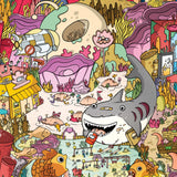 Cross & Glory - Seamonster Shenanigans - 1000 Piece Jigsaw Puzzle for Adults & Kids 12+ | Colorful Underwater Scene with Whimsical Sea Creatures | Family Fun Cross & Glory