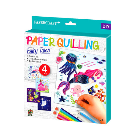 C.S. Kids DIY Paper Quilling Arts & Crafts Gifts – Fairy Tales| 3D Paper Quilling Design Kits for Kids, Make Your Own Paper Art (Paper strips & tools Included) C.S.KIDS