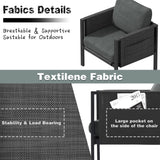 CATMIX Outdoor Patio Furniture, Aluminum Patio Furniture Conversation Set Metal Cushions Couch Outdoor Sectional Balcony Sofa Balcony Outside Chairs Porch CATMIX