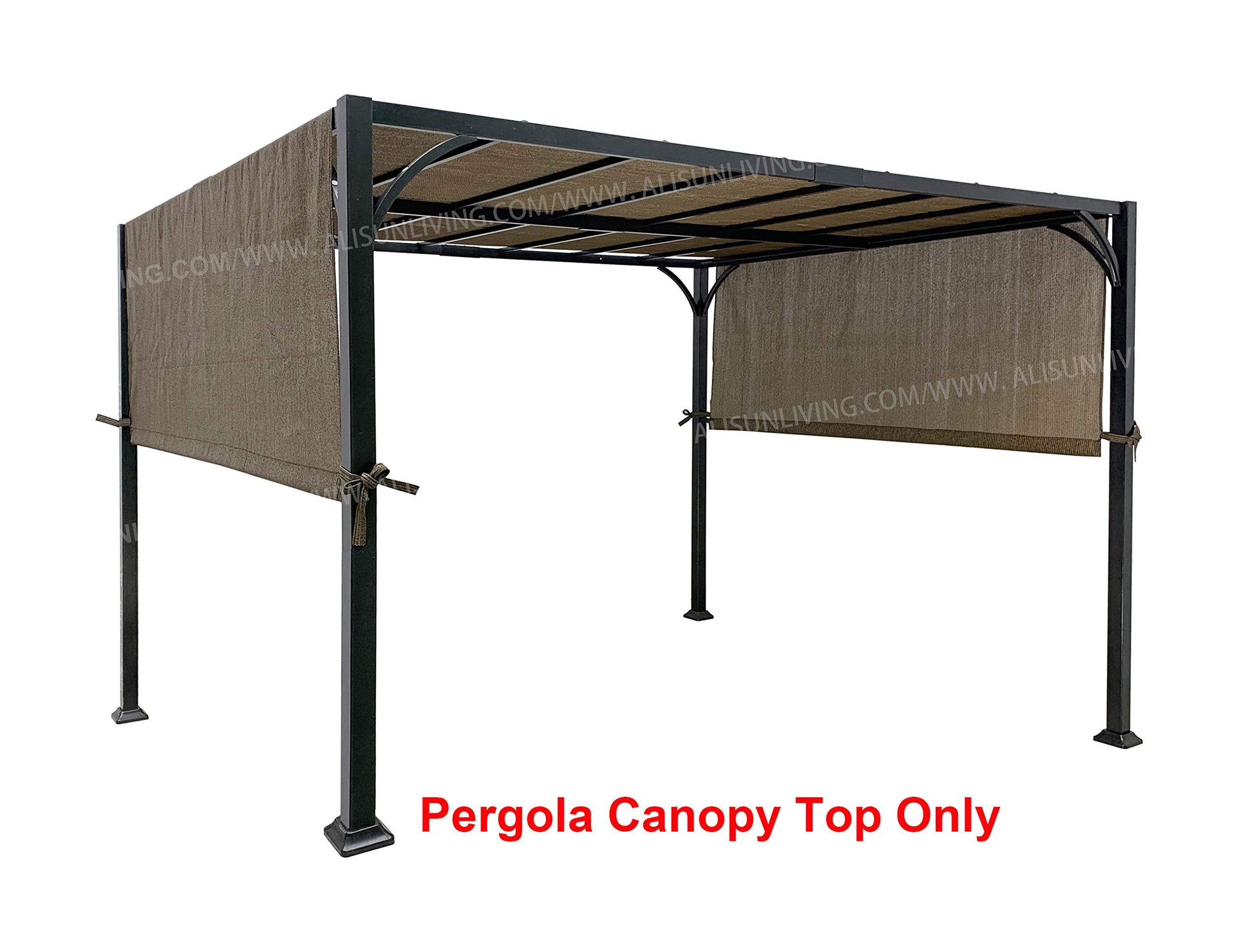 ALISUN Universal Pergola Canopy Top for 8-ft x 10-ft Pergola Structure - Brown (Canopy Fabric Top Only, Size: 196-inch x 88-inch) (Polyethylene (PE), Brown) - WoodArtSupply