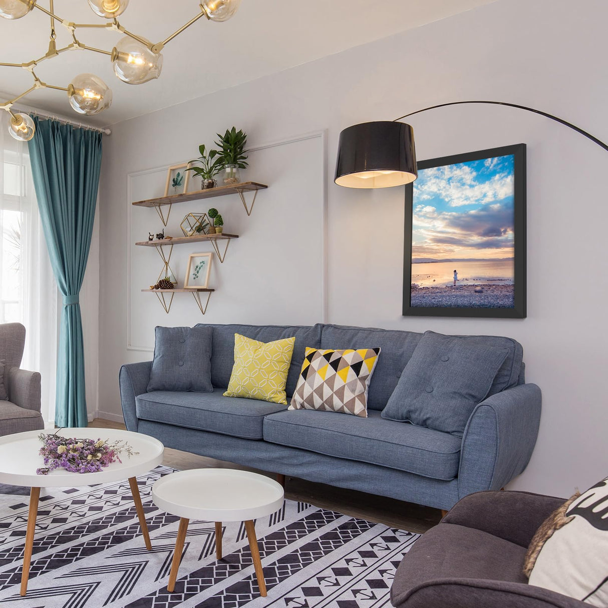 Golden State Art 16x20 Wood Picture Frame with Real Glass and 1.25'' Wide (Black) Golden State Art