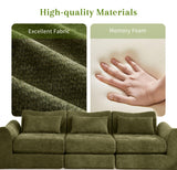 MAXMAXX 102" Cloud Sofa, 4-in-1 Folding Sofa Bed, Floor-Standing Boneless Couch, Futon Sofa Bed for Living Room, Bedroom and Entertainment Room (Green) MAXMXX