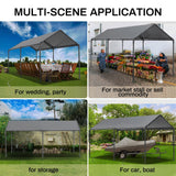 Outdoor Carport 10x20ft Heavy Duty Car Tent, Portable Garage Canopy Storage Shed, Car Shelter, All-Season Tarp Tent for Car, Party (GY) Grezone