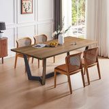 KEVINSPACE 86.81" Dining Table for 8-10 Person, ectangle Dining Table with Designed Legs, Mid Century Modern Dining Table for Kitchen Dining Room Dinner Walnut KEVINSPACE