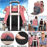 Knitting Bag Backpack,Yarn Storage Organizer Travel Crochet Bag with USB Charging Port,Large Capacity Yarn Storage Tote Bag Yarn Holder Case for Carrying Projects, Knitting Needles, Crochet Hooks Pink LTINVECK