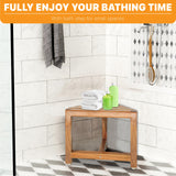 ENKEZI Shower Foot Rest 12 in - Shower Stool for Shaving Legs, Small Corner Bathroom Bench Suitable for Small Shower Spaces - Bath Seat, Spa Foot Rest Shaving Stool Corner ENKEZI