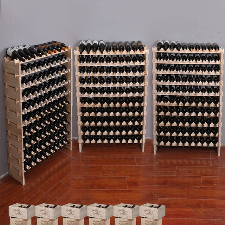 fdjamy Wine Rack Cabinet Freestanding for Floor Wooden Stackable Storage Modular countertop Wood Wine Holder (100bottle) fdjamy