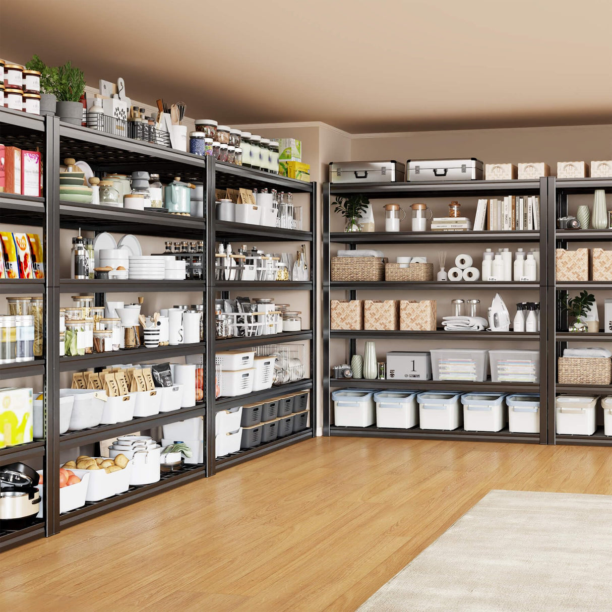 PMKES 50" W Garage Shelving Heavy Duty, 6 Tier Garage Shelves, 84" H Adjustable Storage Shelving Unit, Commercial Metal Shelves for Warehouse, Basement, Shop PMKES