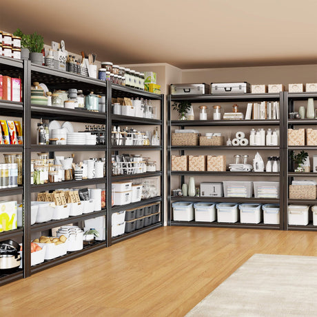 PMKES 6 Tier Garage Shelving Heavy Duty, 50" WGarage Shelves, 50" W x 84" H x 24" D Adjustable Storage Shelving Unit, Commercial Metal Shelves for Warehouse, Basement, Shop,2 Pack PMKES