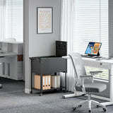 Yizosh Metal Rolling File Storage Cart with Wheels, Mobile File Cabinet with Lock, Filing Cabinet Organizer for Legal/A4 (Black) Yizosh