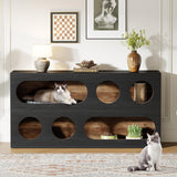 Tribesigns Console Table, 61-Inch Narrow Sofa Entryway Table with Storage, 3-Tier Modern Hallway Behind Couch Table Accent Table for Living Room, Black Tribesigns