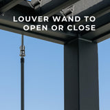 Backyard Discovery Evanston 10'x10' Galvanized Steel Wall-Mounted Louvered Pergola Kit with Adjustable Roof, Shade, Rain Protection, High-Wind Rating, PowerPort, Gutter System for Outdoor Patio, Deck Backyard Discovery