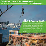 ‌XSTRAP STANDARD Heavy-Duty Block and Tackle Pulley System, 1000LB wCapacity, 5:1 Lifting Power, 50FT Rope Hoist with 2 Soft Loops for Garage, Hunting, Tree Cutting, Deer Hoist, DIY Attic Lift, Black XSTRAP STANDARD