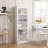 Spirich 5 Tier White Bookshelf, Tall Bookshelf with Storage, Open Wooden Book Shelf, Modern Large Bookcase for Living Room, Home Office, Dinning Room Spirich