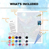 Paint by Number Adult Mountain,Canvas Paint by Numbers for Adults,Moon Painting by Numbers,Oil Painting Kit Perfect for Gifts and Home Wall Decor 16x20inch PHANTASYART