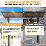 AECOJOY 10' x 10' Gazebo on Clearance, Outdoor Pergola Carport for Patio, Freestanding Lean to Hard Top Pergolas and Gazebos Clearance with Roof, Wall-Mounted Heavy Duty Awnings for Patio, Decks AECOJOY