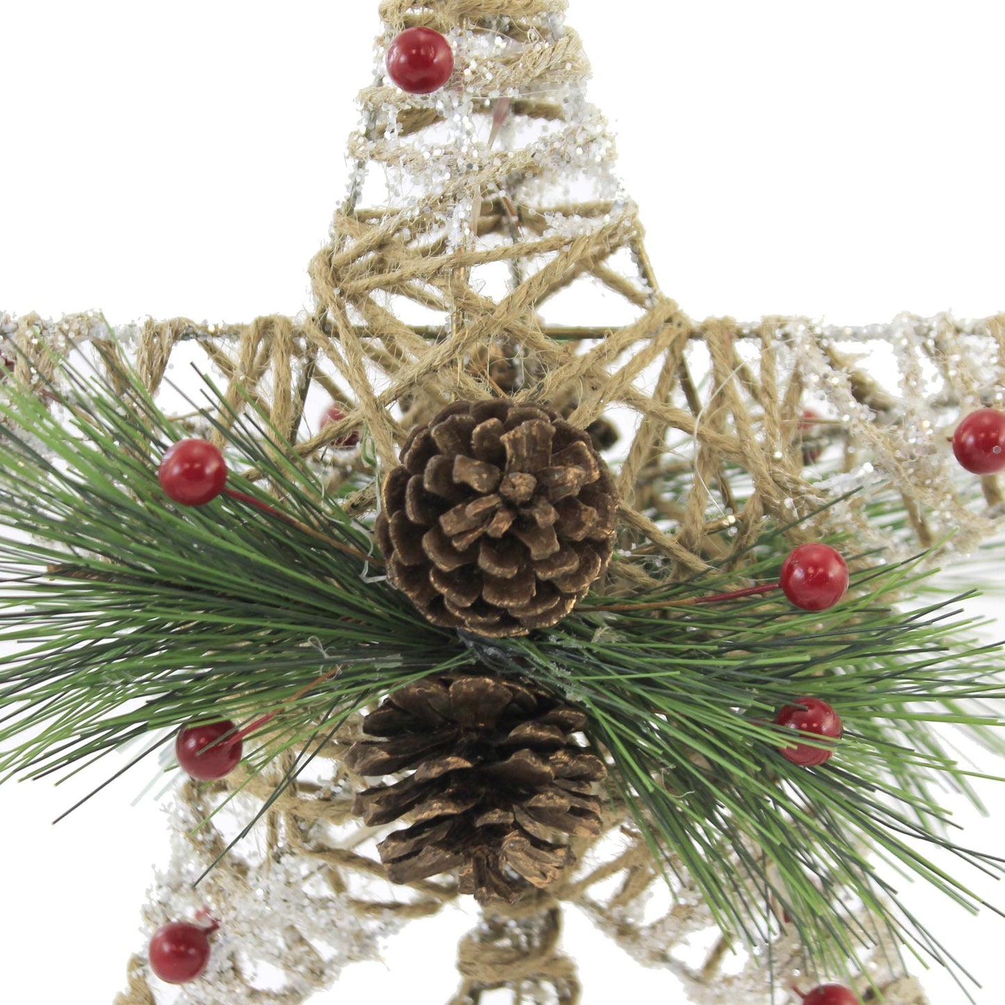 Kurt Adler 11-Inch Natural Star with Pinecones Treetop