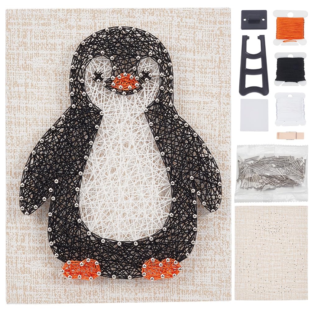 WEBEEDY DIY Penguin String Art Kit for Adult Beginners 3D Cute Animal String Art Crafts Kit,Arts Crafts Kit with Instruction and All Supplies,Home Wall Decorations Christmas Unique Women Gift WEBEEDY