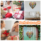 Zariocy Hanging Diamond Art Ornament Heart Shaped Cross Kits for Adults, Crystal Sun Catcher Pendant, DIY Diamond Painting Acrylic Board, Front Door Sign & Window Hanging Decor for Home, Wall 8x8 inch Zariocy