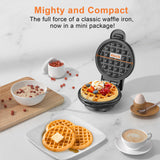 Crownful Mini Waffle Maker Machine, 4 Inch Chaffle Maker with Compact Design, Easy to Clean, Non-Stick Surface, Recipe Guide Included, Perfect for Breakfast, Dessert, Sandwich, or Other Snacks CROWNFUL