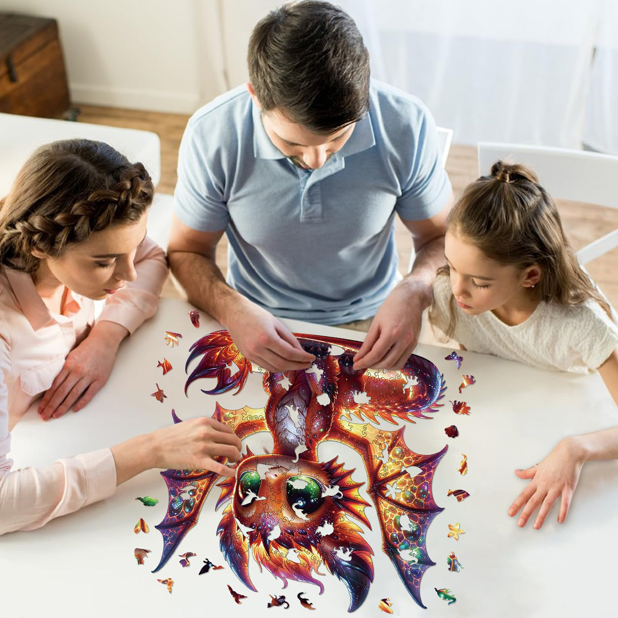 Wooden Puzzles for Adults, Dragon Wood Puzzles 200 Pieces, Irregular Animal Shaped Unique Wooden Jigsaw Puzzles, Creative Ghristmas Gift for Teenagers and Adults WHJSG