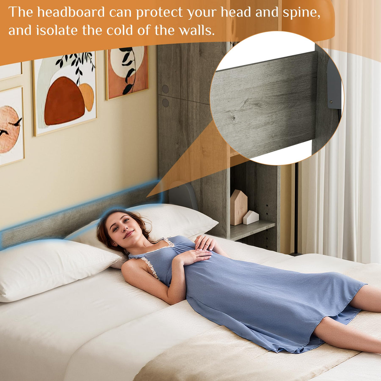 BEQAI Murphy Bed Queen with Storage Bookcase & 4 Adjustable Shelves, Queen Murphy Bed Cabinet Bed, Foldable Space Saving Furniture Beds, Wood Wall Bed for Guest Room, Bedroom, Grey BEQAI