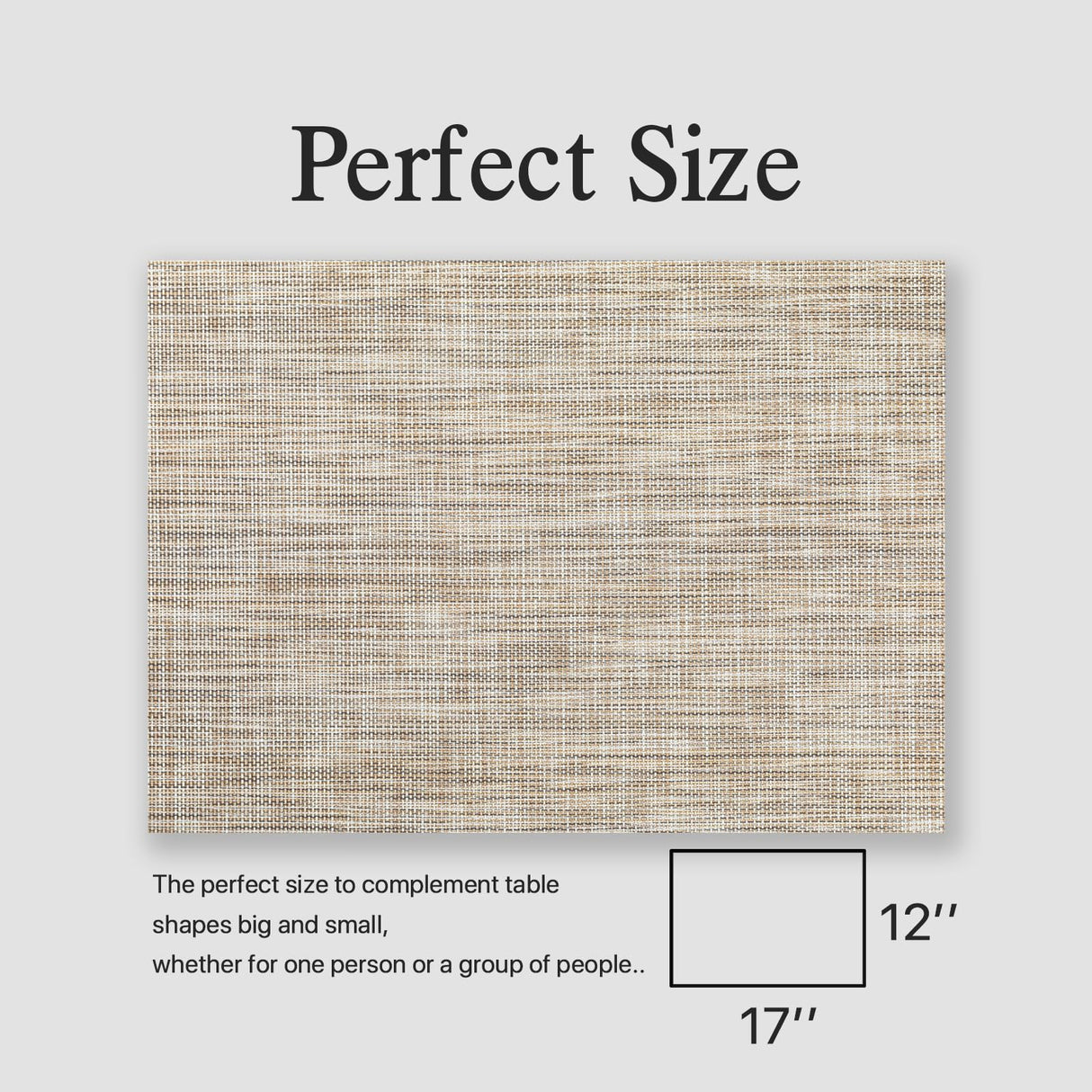 Placemats Set of 4 - Easy Clean Woven Vinyl Placemats for Dining Table, Indoor/Outdoor Place Mats, Washable PVC Table Mats（Caramel） onebento