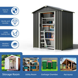 JY QAQA 5x3 FT Metal Outdoor Garden Storage Shed,Waterproof Metal Garden Sheds with Window and Lockable Double Door,Weather Resistant Steel Tool Storage House Shed forPatio,Lawn JY QAQA PET