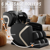 VUYSUYVY 2025 Massage Chair Full Body, Zero Gravity Massage Chair and Recliner with 8 Fix Rollers, Heating, Foot Massage, Auto Modes, Bluetooth Speaker, Touch Screen Controller VUYSUYVY